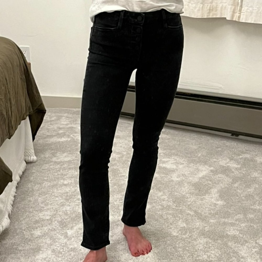 Paige Hoxton Split Hem Black Jeans